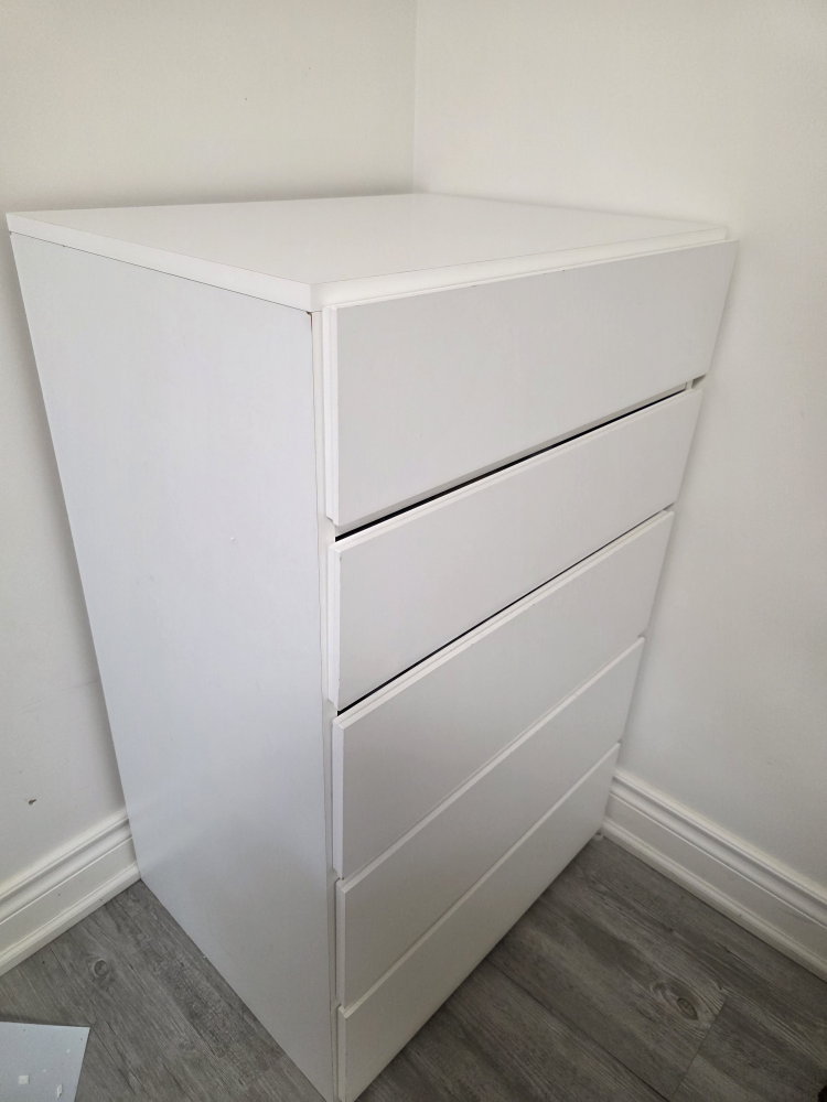 IKEA Hemnes White 5-Drawer Chest - photo 2