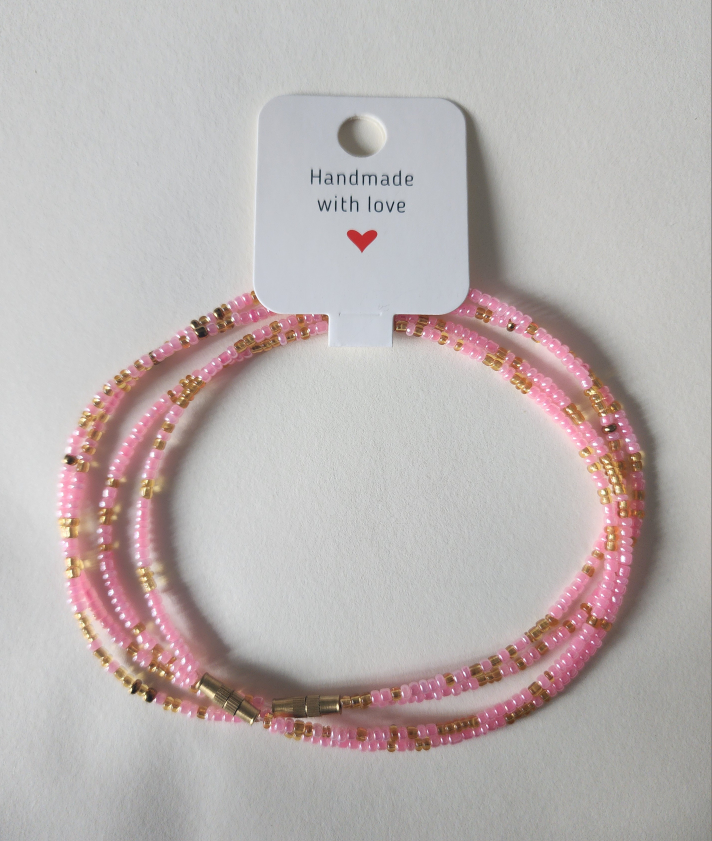 ( 2pcs set )Double handmade Beaded Anklets : $9.99