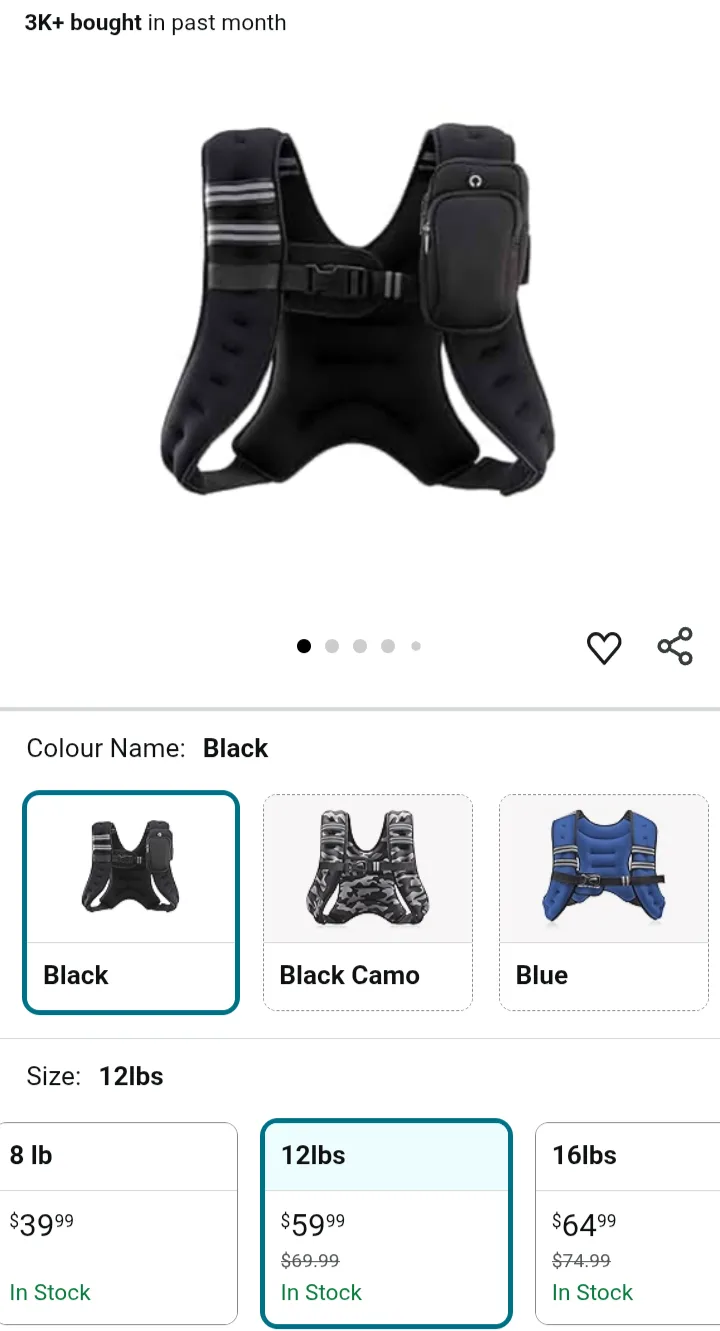 Black Weighted Vest - 12lbs thumbnail