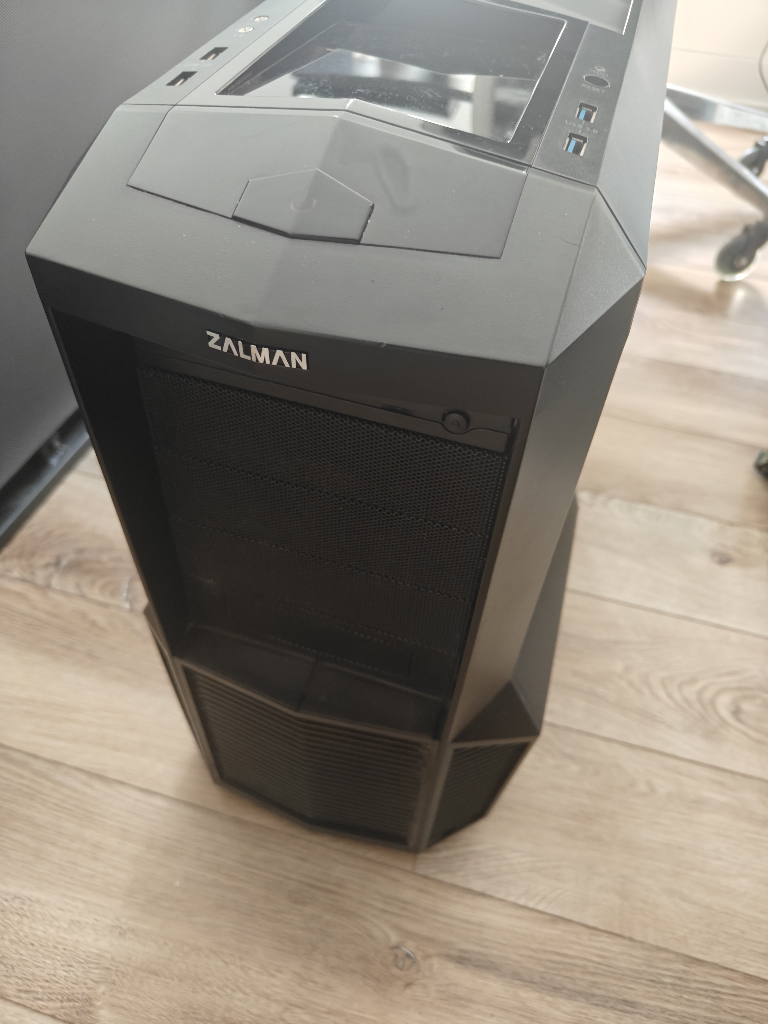 PC case with parts