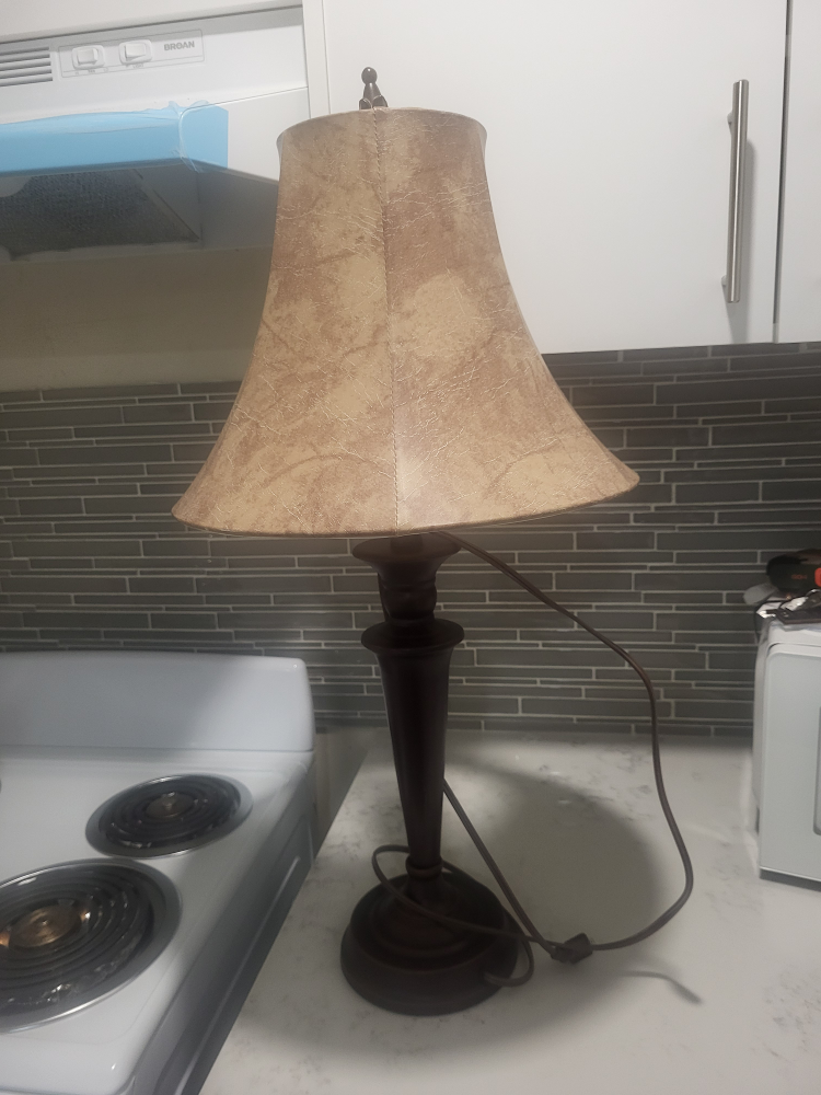 Table Lamp with Beige Shade