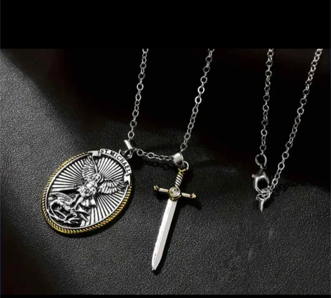 St. Michael Silver Pendant Necklace image indicator(3)