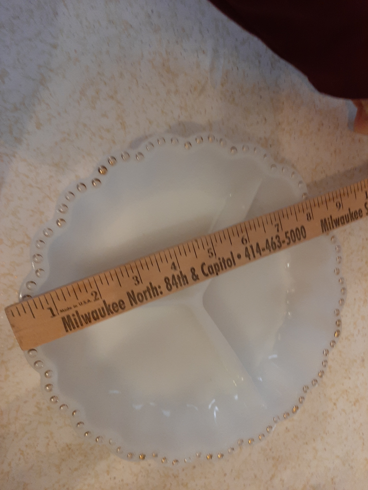 Vintage Milk Glass Divided Serving Dish - photo 3