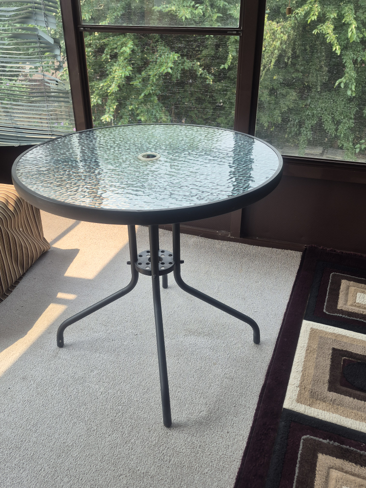 Round Glass Top Patio Table - photo 5