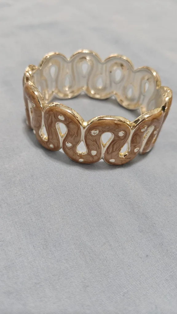 Gold & Brown Patterned Bracelet image indicator(3)