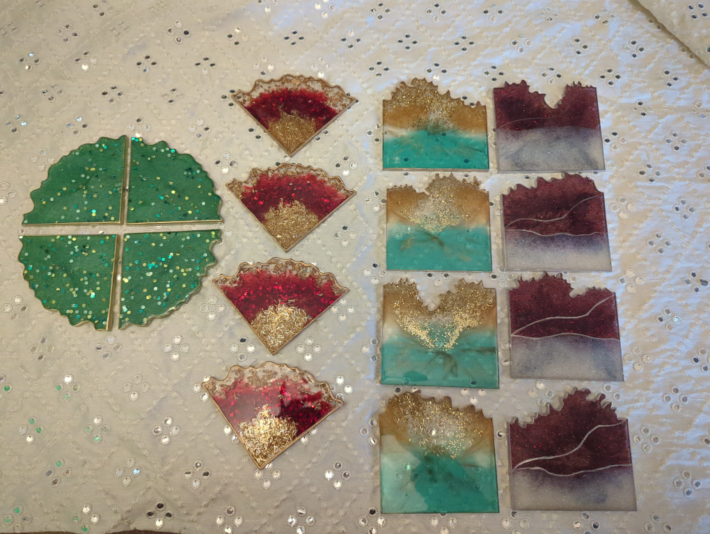 Handmade Resin Coaster Sets four different sets