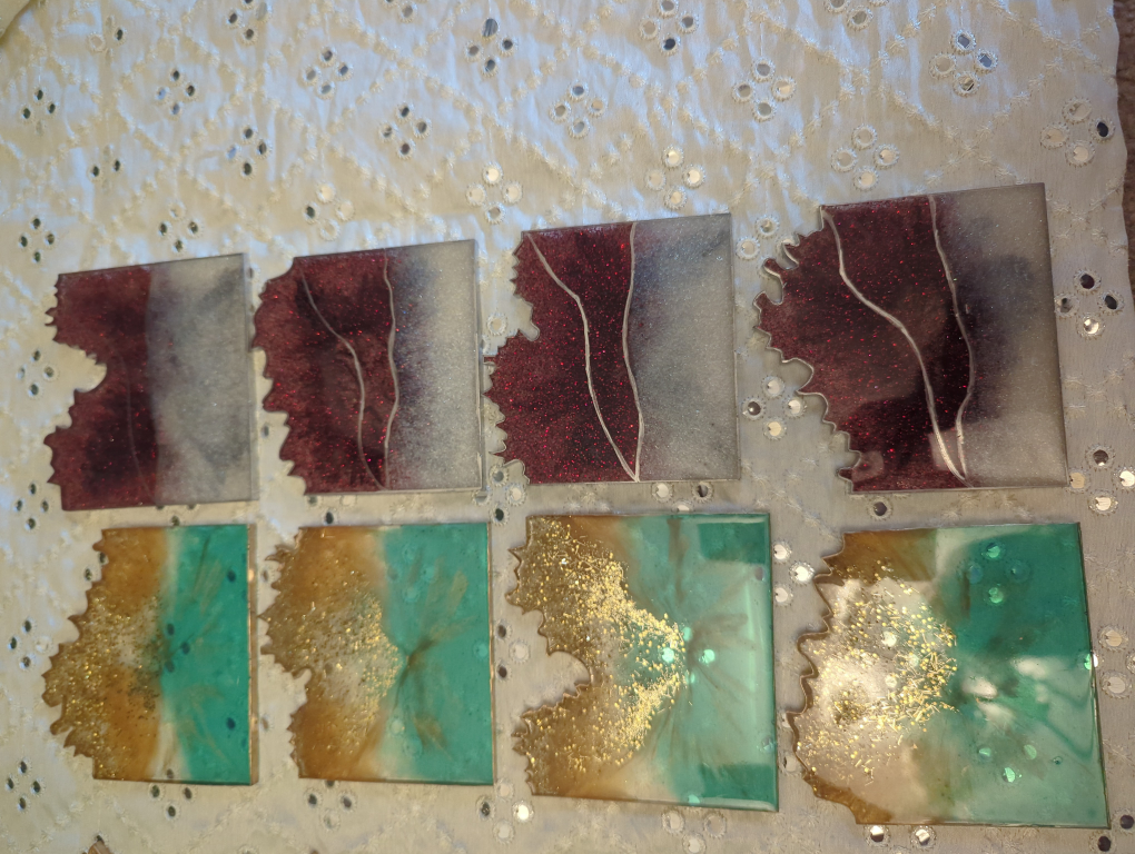 Handmade Resin Coaster Sets four different sets - photo 2