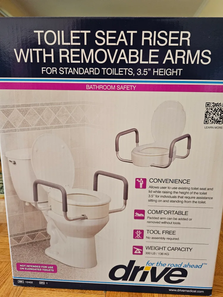 Drive Toilet Seat Riser with Removable Arms thumbnail
