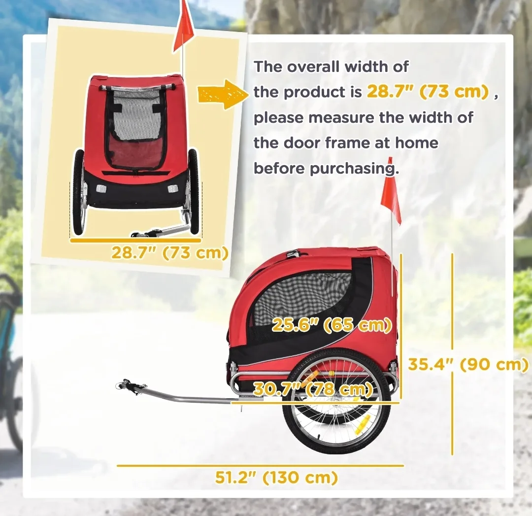 Dog Bicycle Trailer - Red & Black image indicator(2)