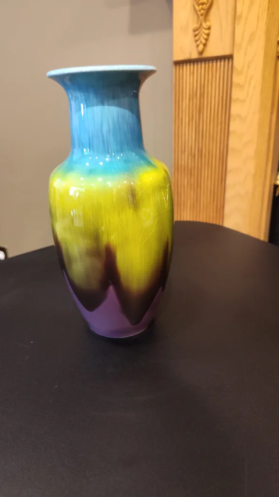 Blue, Yellow, Purple Ceramic Vase image indicator(4)