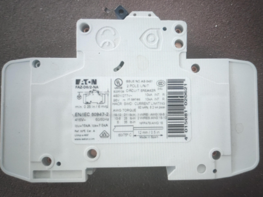 Eaton FAZ-D8/2-NA Circuit Breaker