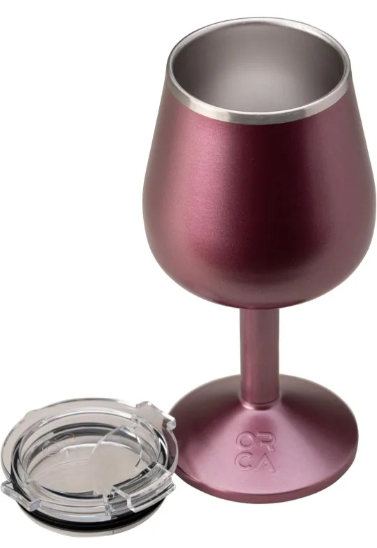 Orca Vino 15 oz Insulated Wine Tumbler. color Merlot