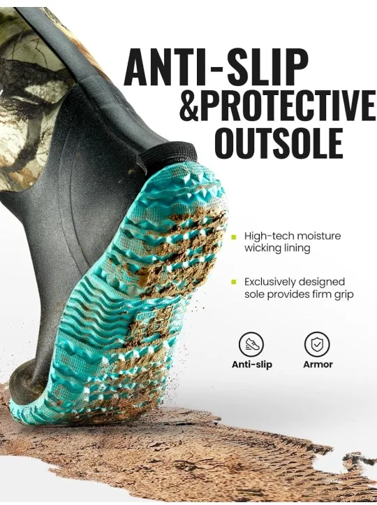 TIDEWE Women's Rubber Boots Size 10 – Next Camo G2 Waterproof image indicator(7)