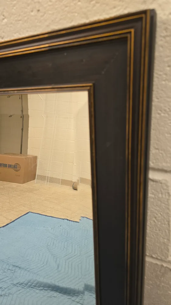 Framed Wall Mirror - Black & Gold Accent thumbnail