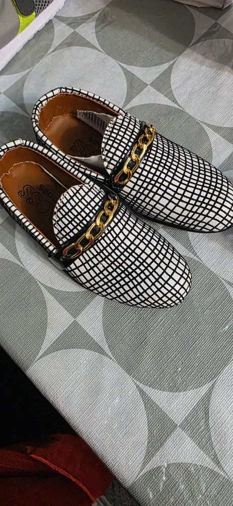 BOSS Shoes - Black & White Checkered Loafers thumbnail
