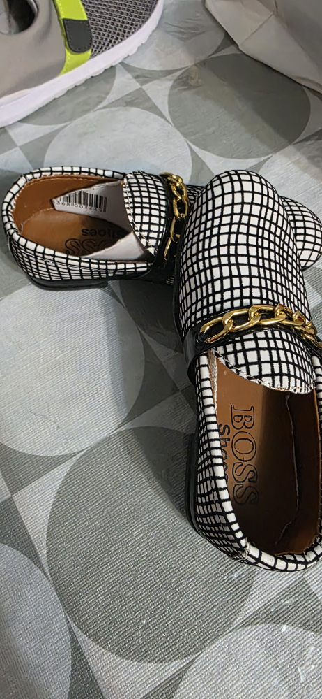 BOSS Shoes - Black & White Checkered Loafers - photo 2