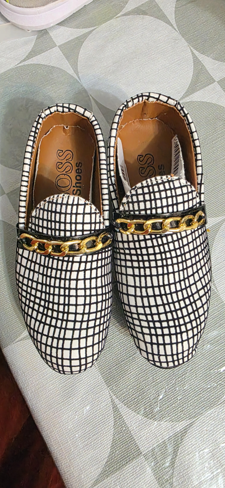 BOSS Shoes - Black & White Checkered Loafers - photo 3