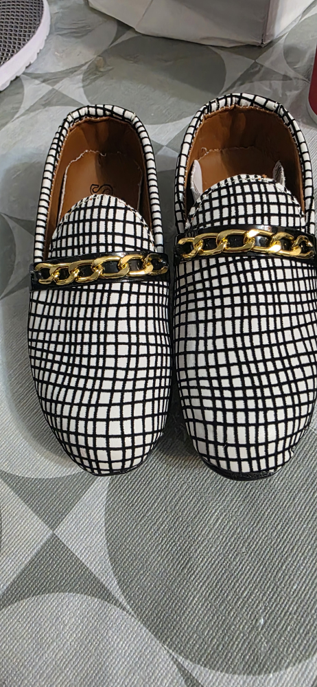 BOSS Shoes - Black & White Checkered Loafers - photo 4