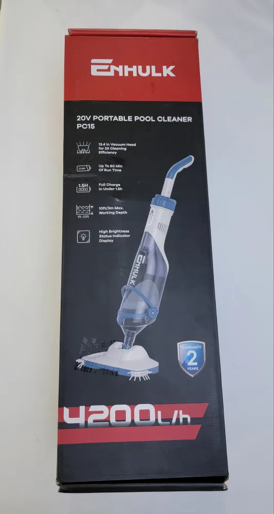 Enhulk Cordless Pool Vacuum 2025 | 13.4” Head, Telescopic Pole image indicator(2)