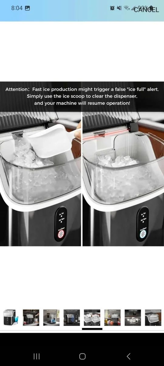 Kismile Nugget Ice Maker - Portable & Self-Cleaning brand new image indicator(2)