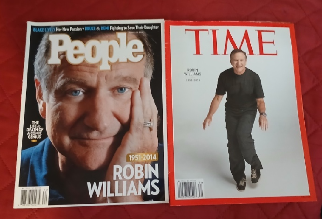 TIME AND PEOPLE MAGAZINES COMMEMORATING ROBIN WILLIAMS