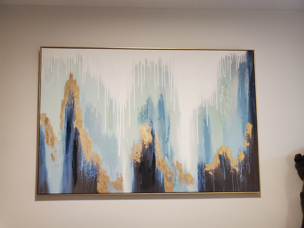gold and blue picture frame