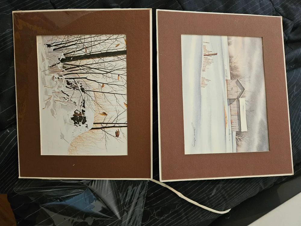 Framed Winter Landscape Prints - Set of 2 thumbnail