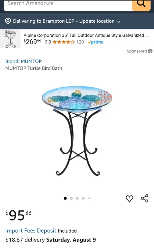 Brand New Ocean Glass Bird Bath image indicator(3)