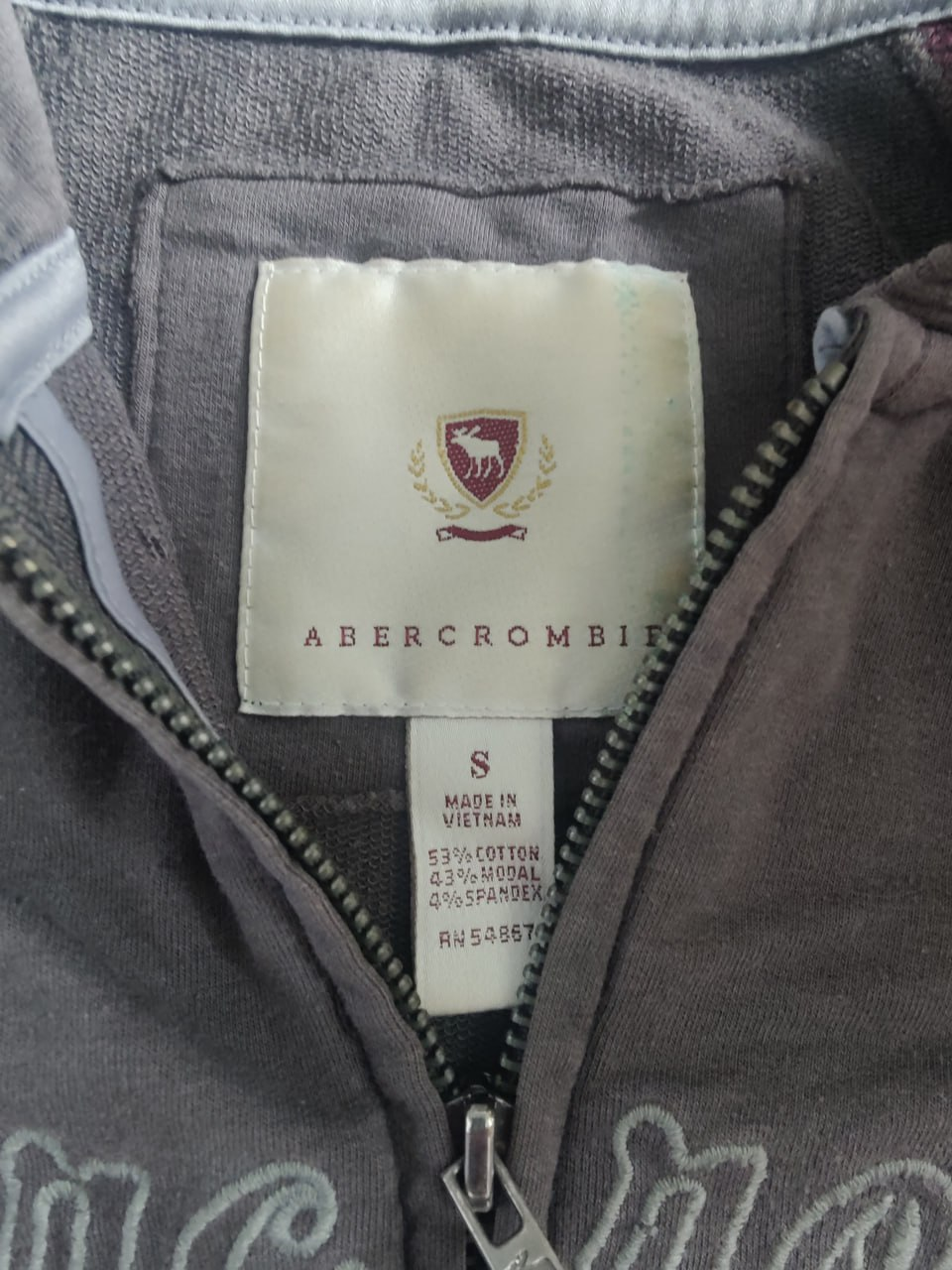 Women's Abercrombie Gray Zip Up Hoodie Sweater Size Small - photo 4