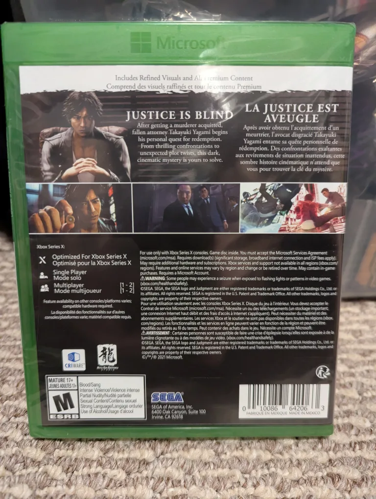 Xbox series X Judgment game image indicator(2)