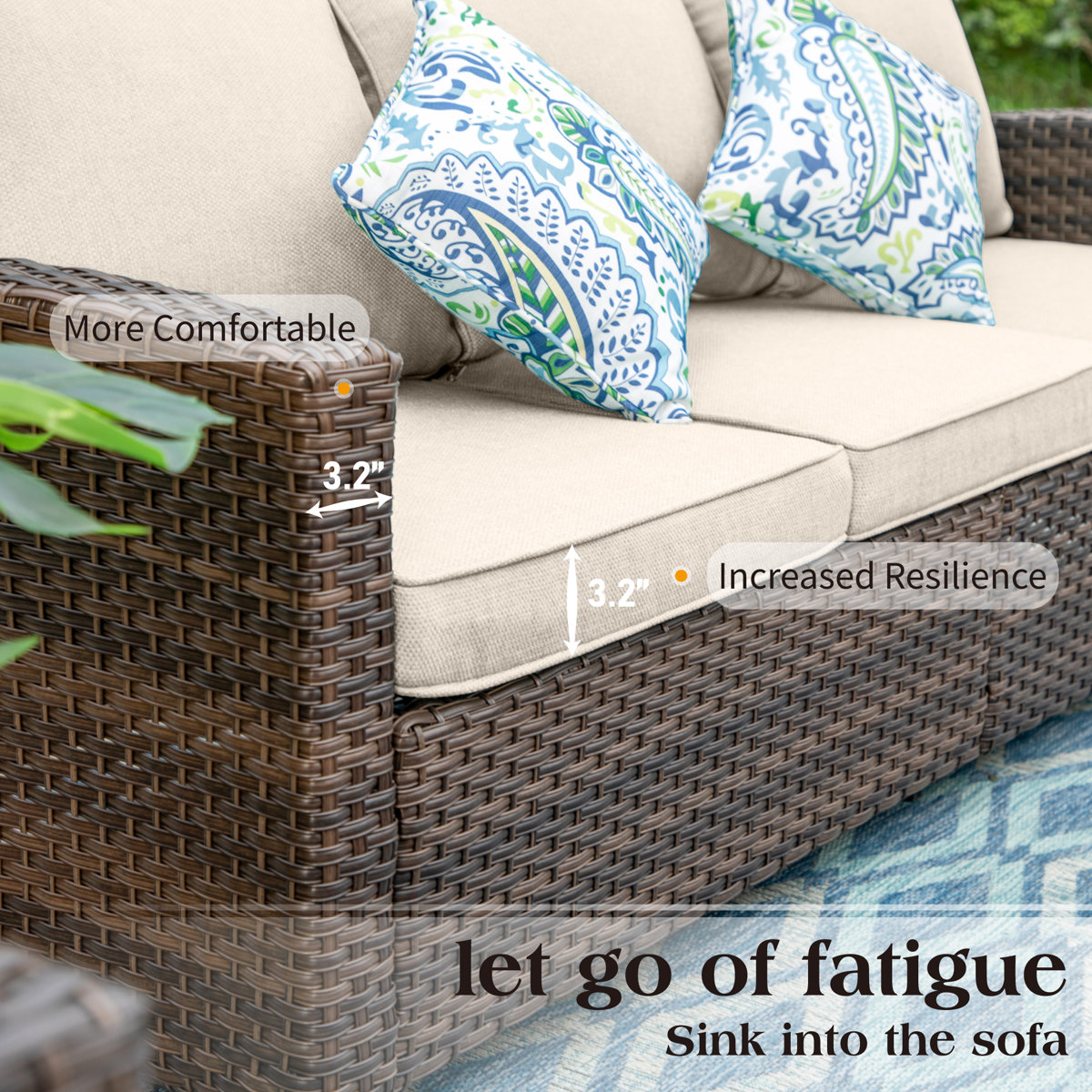 Wicker King Handwoven Rattan Outdoor Sofa - photo 3