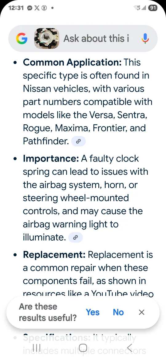 Nissan Clock Spring / Airbag Spiral Cable image indicator(4)