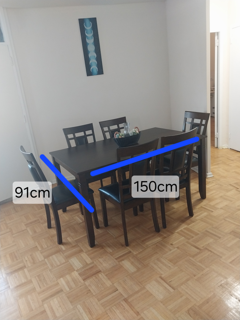 Moving Sale Dining Table with 6 Chairs - Dark Brown - photo 5