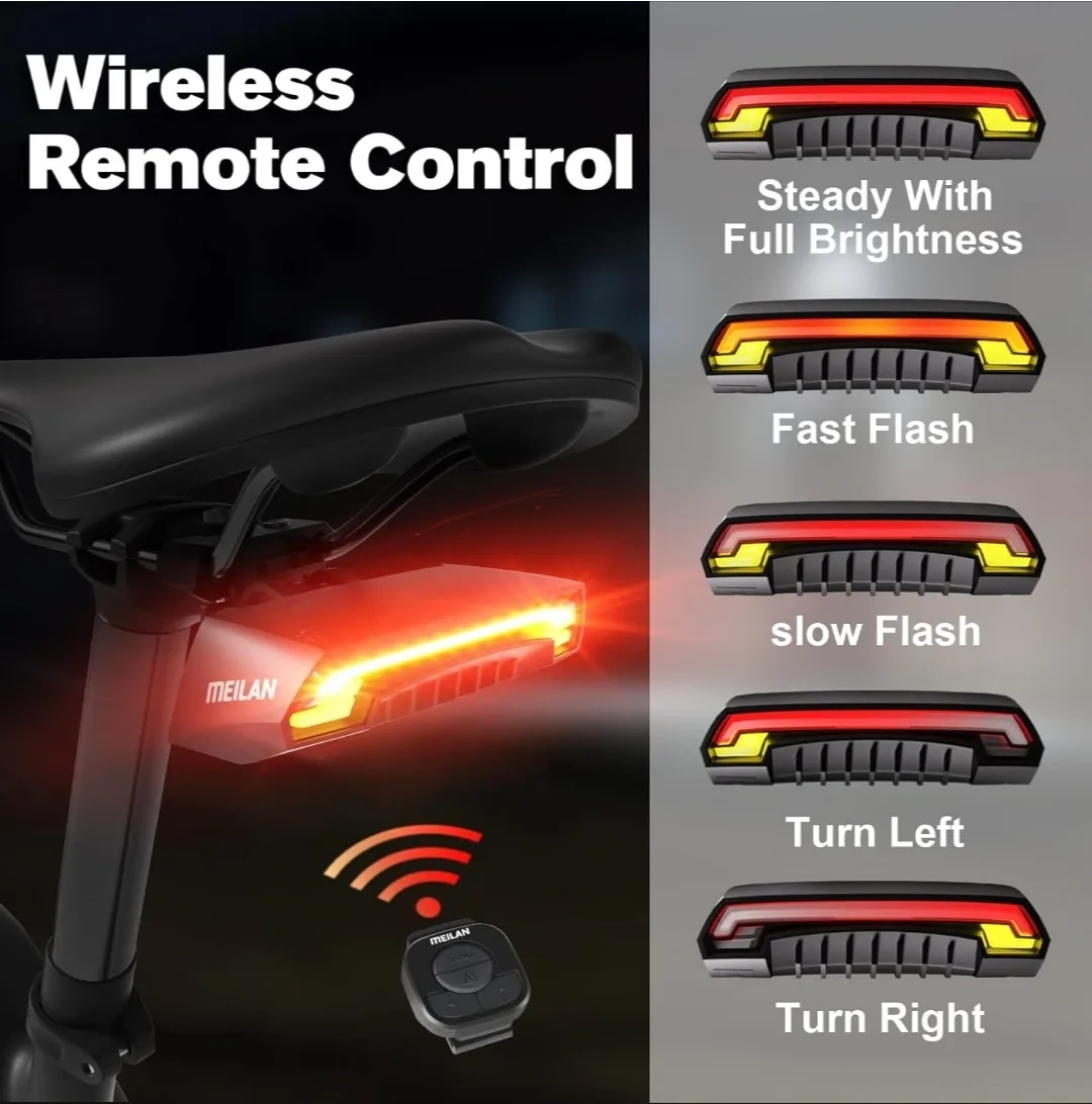 Meilan X5 Smart Bike Tail Light – Wireless Turn Signals image indicator(2)