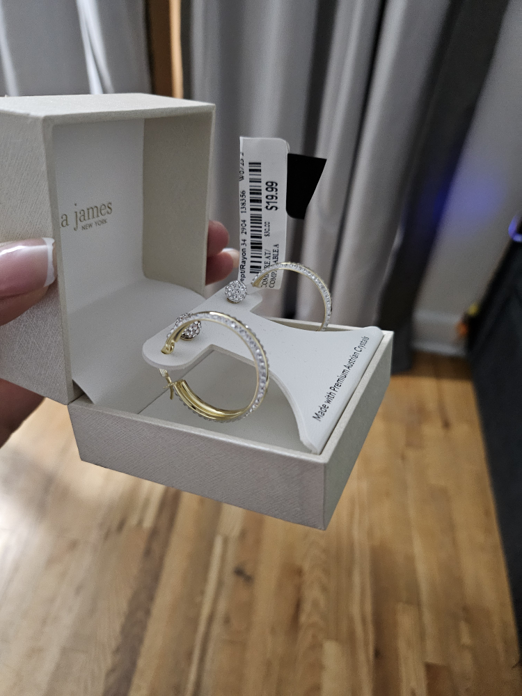 Paire de boucles d'oreilles neuves a.n.a James