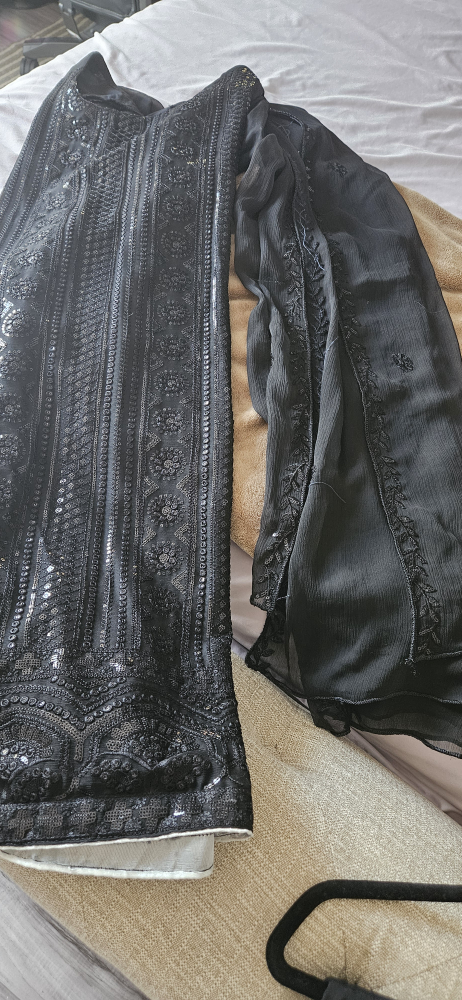 Black Embroidered Salwar Kameez Suit - photo 4