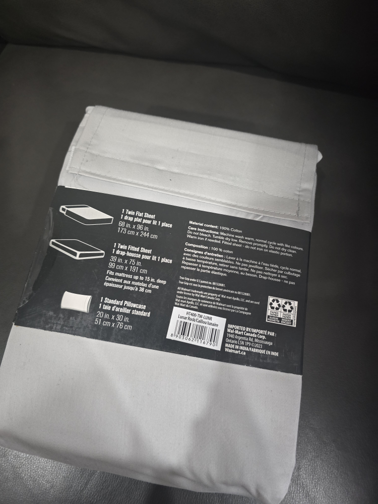 Twin Sheets Set (Grey) - photo 3