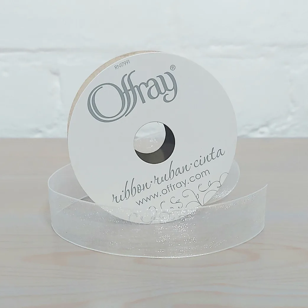 trade or $1! 🛍 white chiffon ribbon spool thumbnail