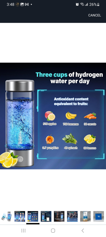 Hydrogen Water Bottle, 420ml Hydrogen Water Generator - photo 4