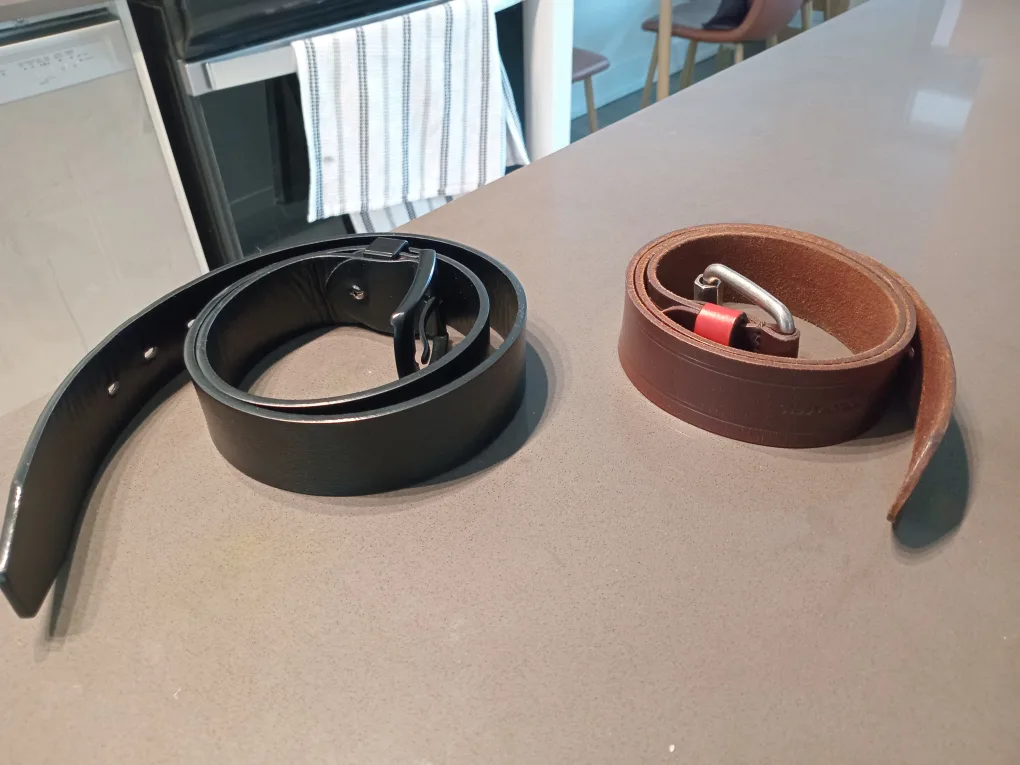Two Belts: Black & Brown Leather thumbnail