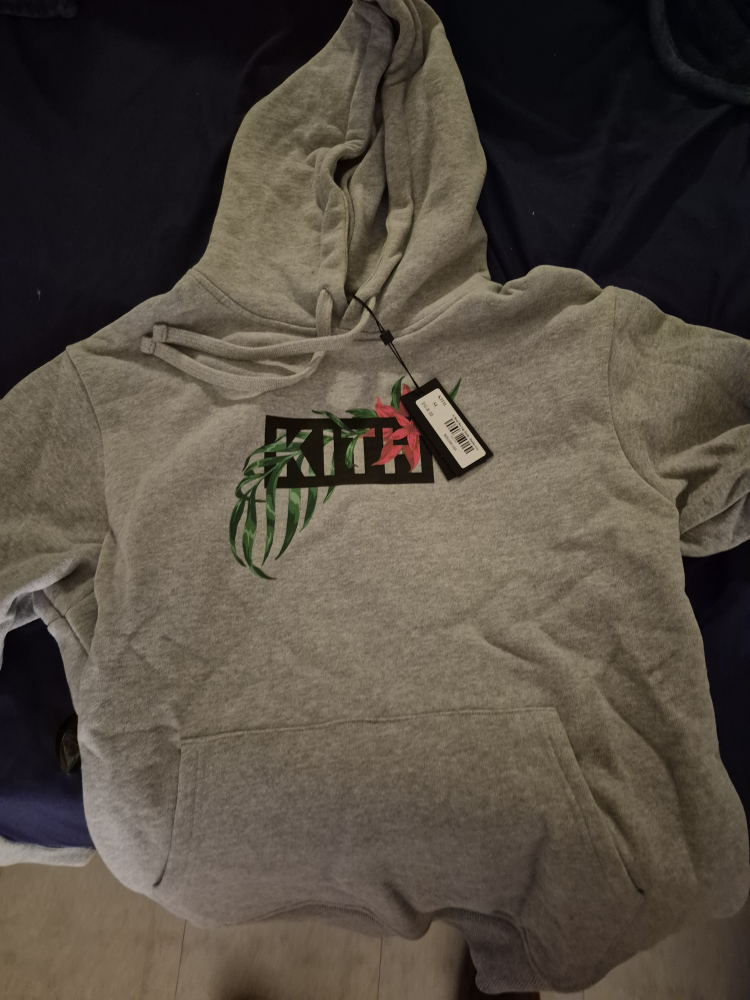 New Kith Floral Hoodie - Gray size medium