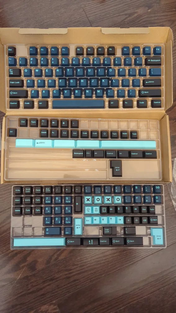 Custom Keycap Set - Blue & Black thumbnail