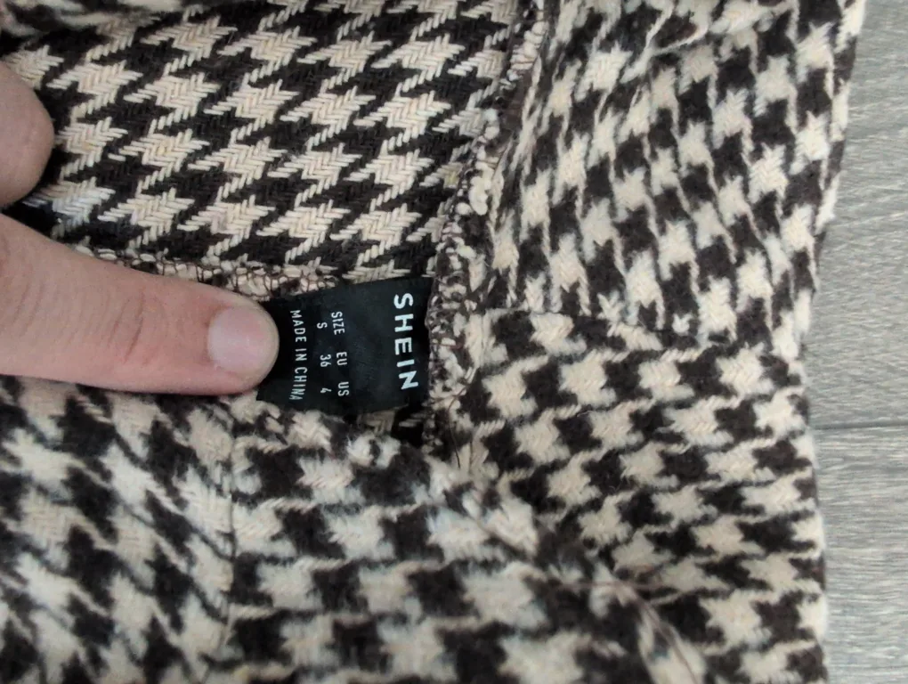 Shein Houndstooth Coat - Size S image indicator(3)
