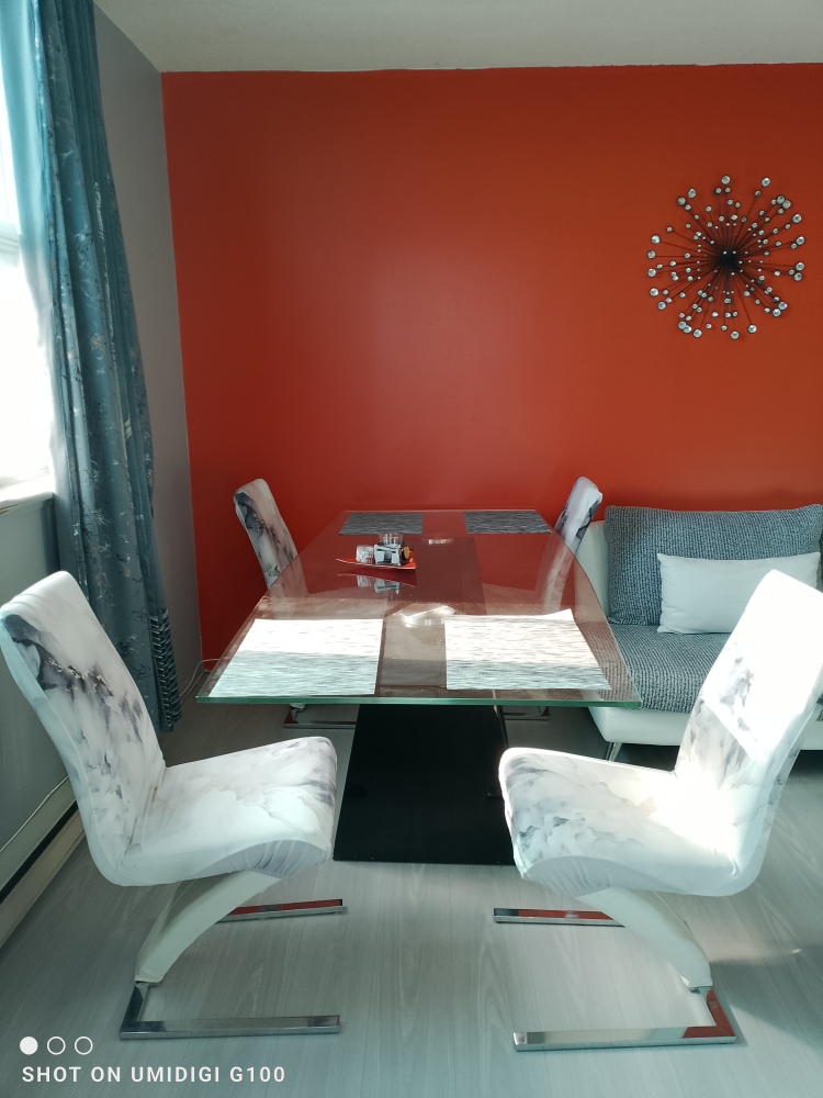 Modern Glass Top Dining Table with 4 Chairs - photo 2