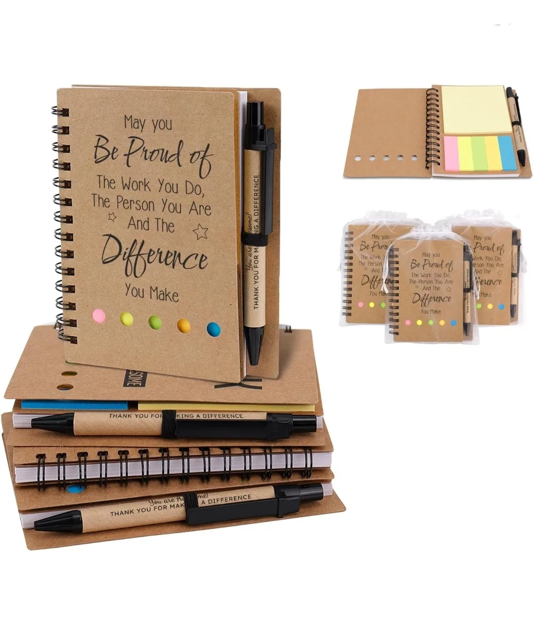 4 sets of Spiral Notes, Notepads, Pens & Gift bags - New image indicator(2)