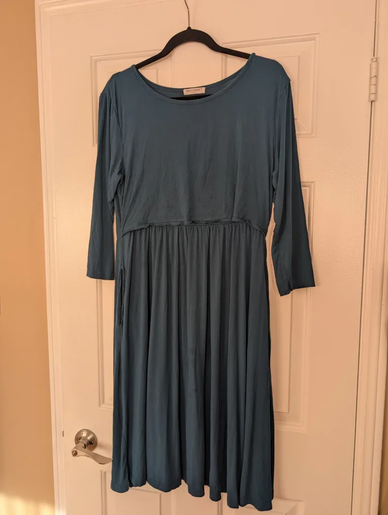 Maternity/breastfeeding Teal Dress - Size L thumbnail