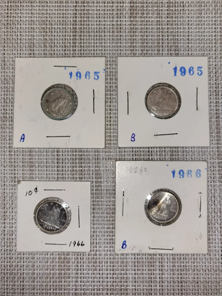 Canadian Vintage Silver Dimes- 1965 & 1966 image indicator(2)