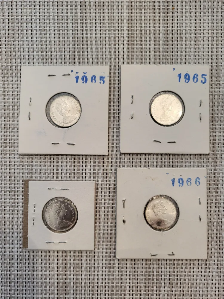 Canadian Vintage Silver Dimes- 1965 & 1966 image indicator(3)