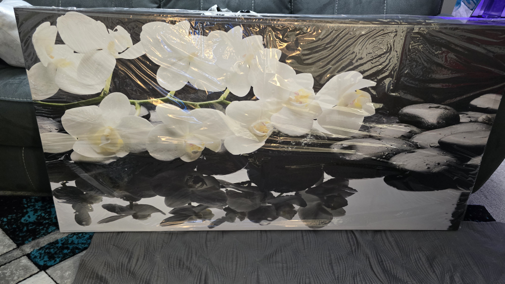 Orchid & Stone Wall Art - Brand New in Box! - photo 2