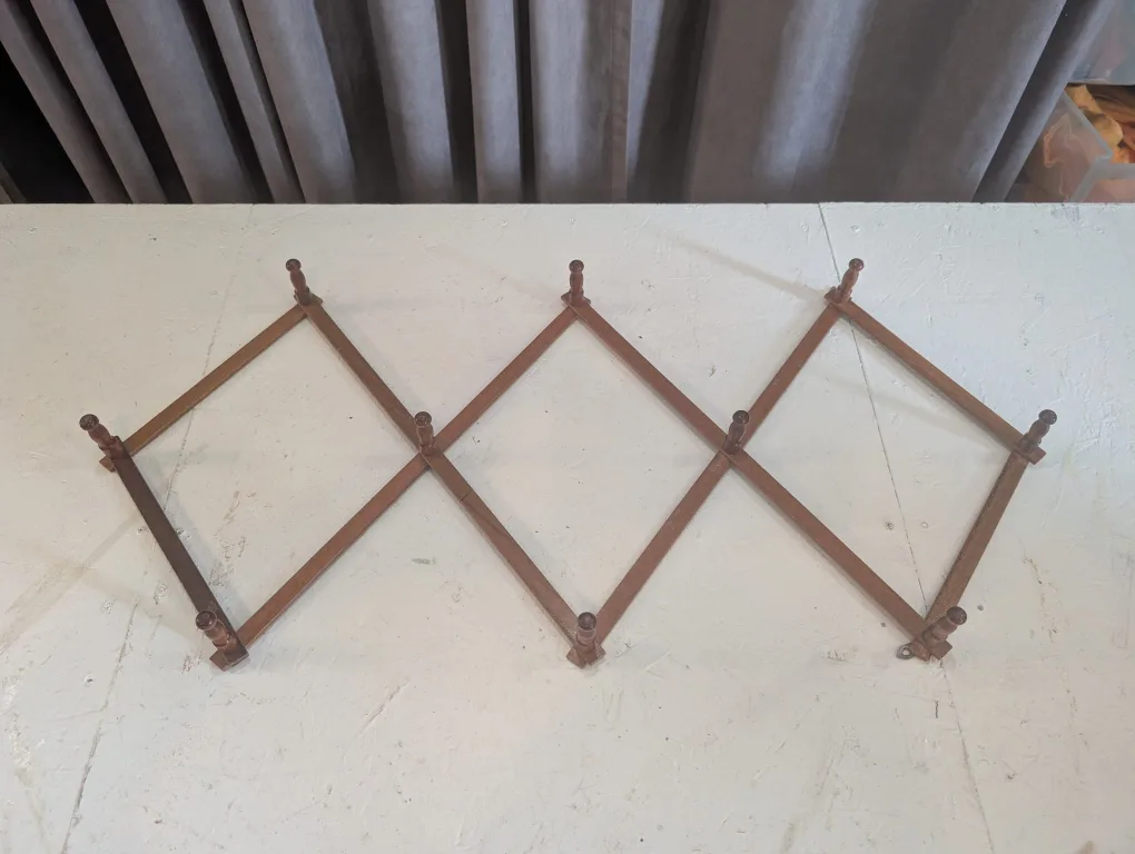 Vintage Wooden Accordion Coat Rack thumbnail